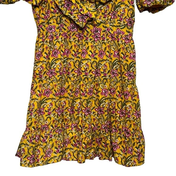 Rahi Del Sole Chiara Mini Dress in Yellow Floral Size Small - Picture 9 of 15